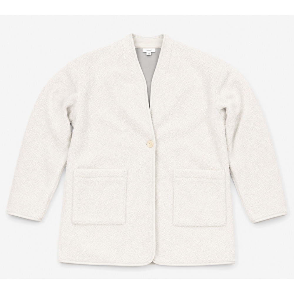 NEW J.JILL PURE JILL CREAM GRAY FLEECE LINED BOUCLE TEDDY CARDIGAN JACKET SZ XS - Picture 7 of 10